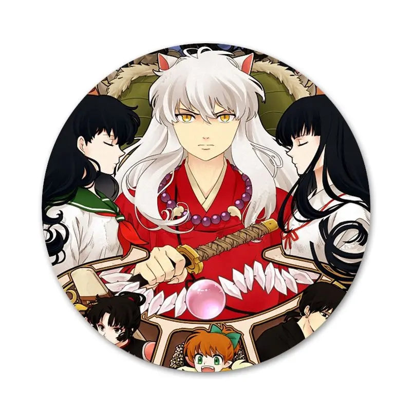 

58mm anime Inuyasha Icons Pins Badge Decoration Brooches Metal Badges For Backpack Decoration