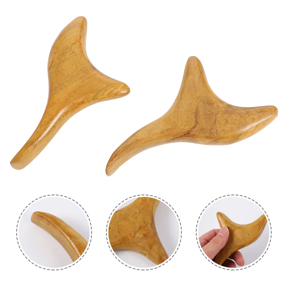 

2pcs Traditional Reflexology Body GuaSha Board Wooden Massager SPA Therapy Tool