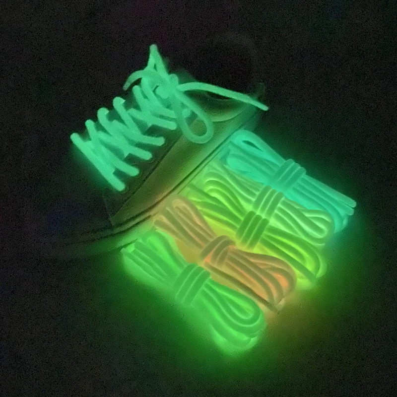 Round Luminous Shoelaces Glow In The Dark Night Color Fluorescent Shoelace Sports Canvas Shoelaces Adult children Shoe Laces