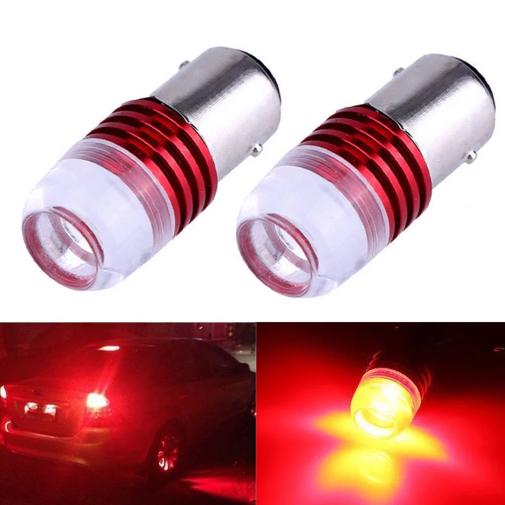 

2Pcs Red Bulbs for Car Tail Brake Lights Auto Turn Signal Lamp Stop Light Bulb 1157 BAY15D P21/5W Strobe Flashing LED Projector