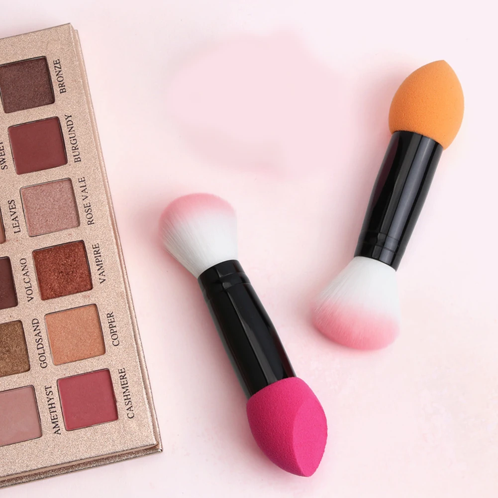 Профессиональная двухсторонняя румяна кисть Нейлоновая губка основа для лица