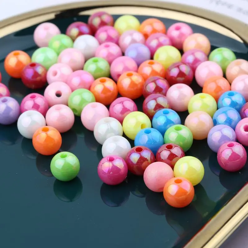

17 Colors Acrylic AB Gumball Loose Beads 6mm 10mm Round Jewelry Lucite Bubblegum Necklace Bracelet Accessories Ornaments DIY