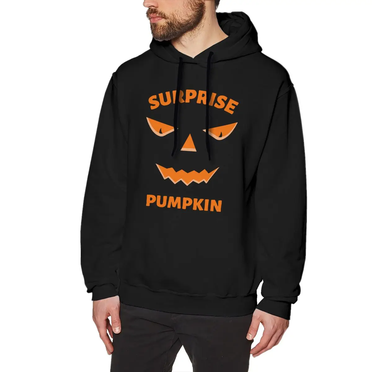 

Vintage Hoodies Men's Halloween Surprise Pumpkin Pure Cotton Sweatshirt Comfortable Hooded Tops