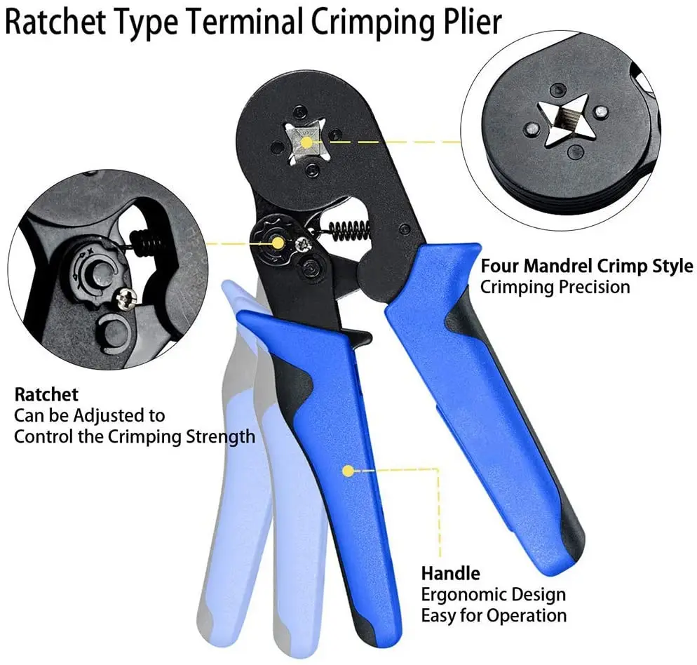 Набор инструментов для обжима клемм 0 08-10 мм 1200 шт. |