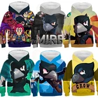 Детская толстовка с капюшоном и 3D-принтом Ворона для детей 4-14 лет, женская одежда, 2020 рубашка для мальчиков и девочек