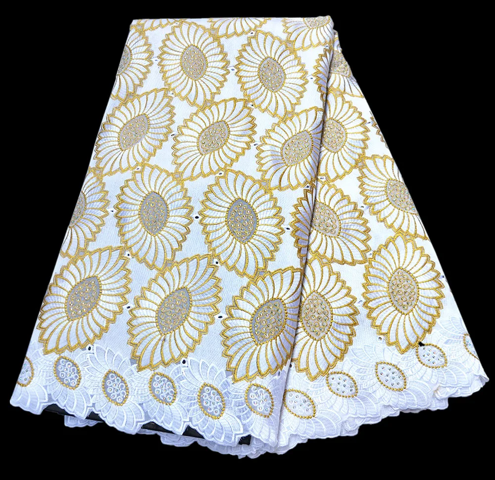 

New Arrivals Swiss Voile Lace In Switzerland Very good Quality African Dry Lace Fabric 100% Cotton Lace For Party Dress 5 Yards