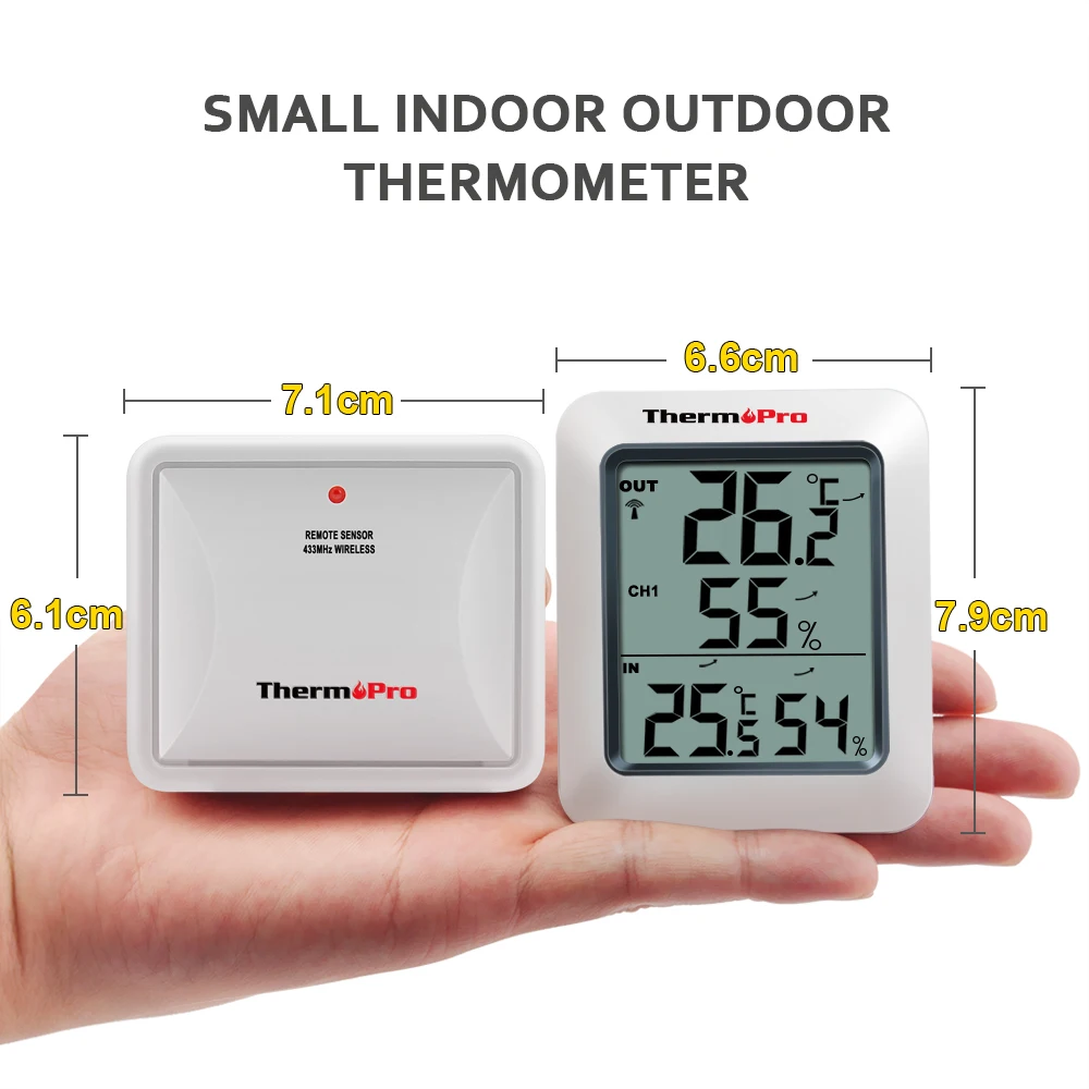 ThermoPro TP60 60 м беспроводной цифровой гигрометр Крытый Открытый термометр Влажность монитор с температурным манометром измеритель влажности
