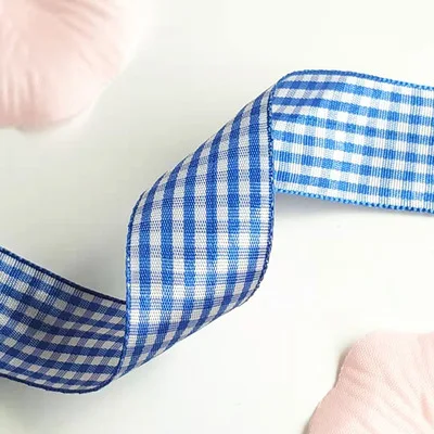 Клетчатая атласная лента Пасхальная рождественский подарок ленты для украшения