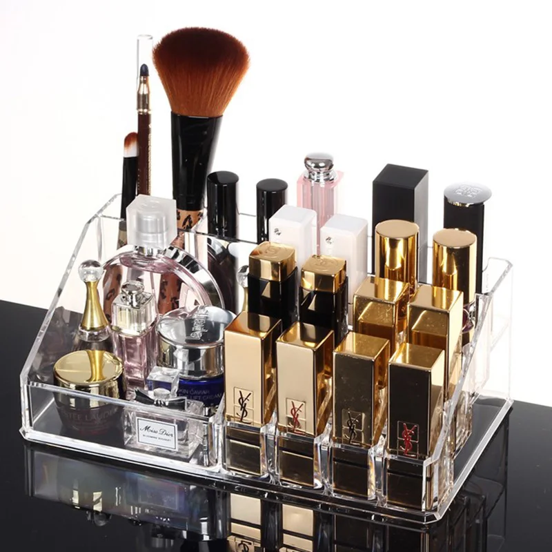 Косметическая коробка для хранения помады 16 сеток органайзер макияжа кисти