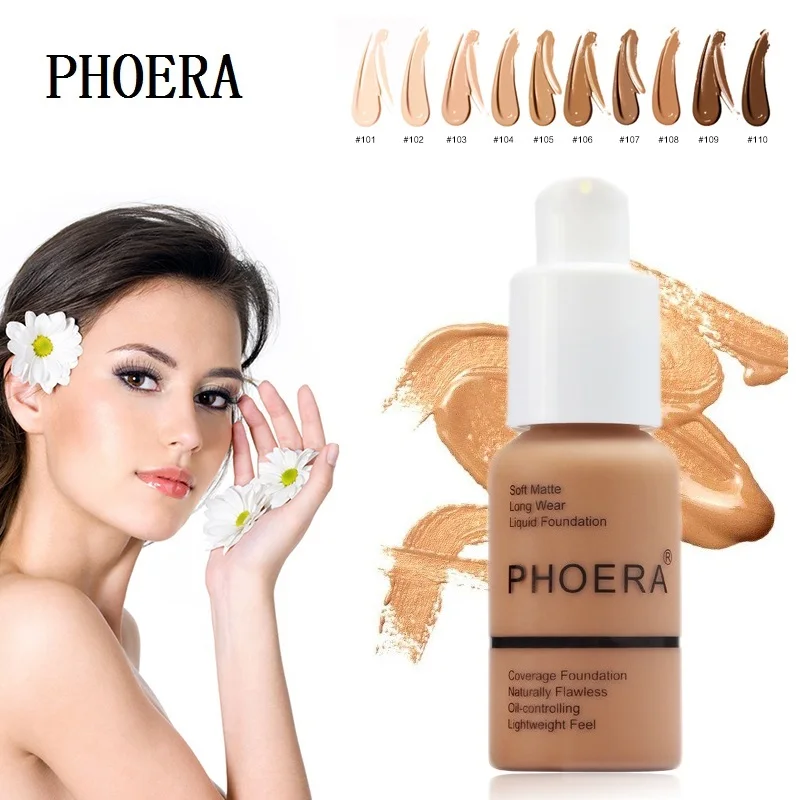 PHOERA Тональная основа, матовый увлажняющий крем с масляным контролем, минеральное покрытие, основа для лица, крем, полное покрытие, консилер для макияжа TSLM1