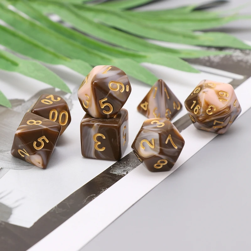 7 шт./набор игральные кости D4 D6 D8 D10 D12 D20 для подземелий и драконов D &amp ррг поли игры