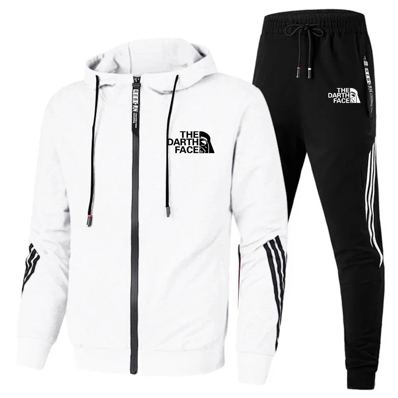 

Men's Leisure Suit 2021 Autumn New Jogging Sportswear Zipper Hoodie + Pants 2pcs Men's Sportswear suit