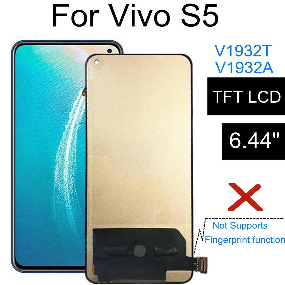 

6.44" TFT For VIVO S5 V1932A V1932T LCD Display Touch Screen Digitizer Assembly