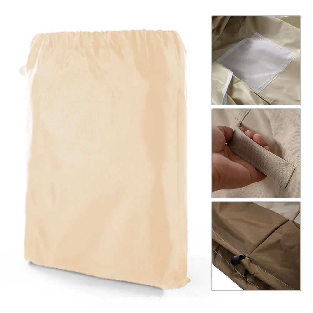 

210D Oxford Dust Cover Beige Waterproof Stackable Protection Seasonal Patio