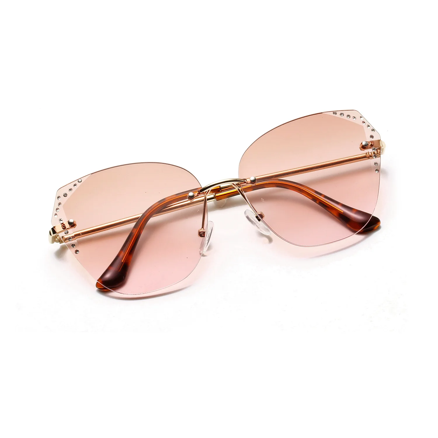 

Glasses Popular Europe And America New Rimless Cat Eye Diamonds
