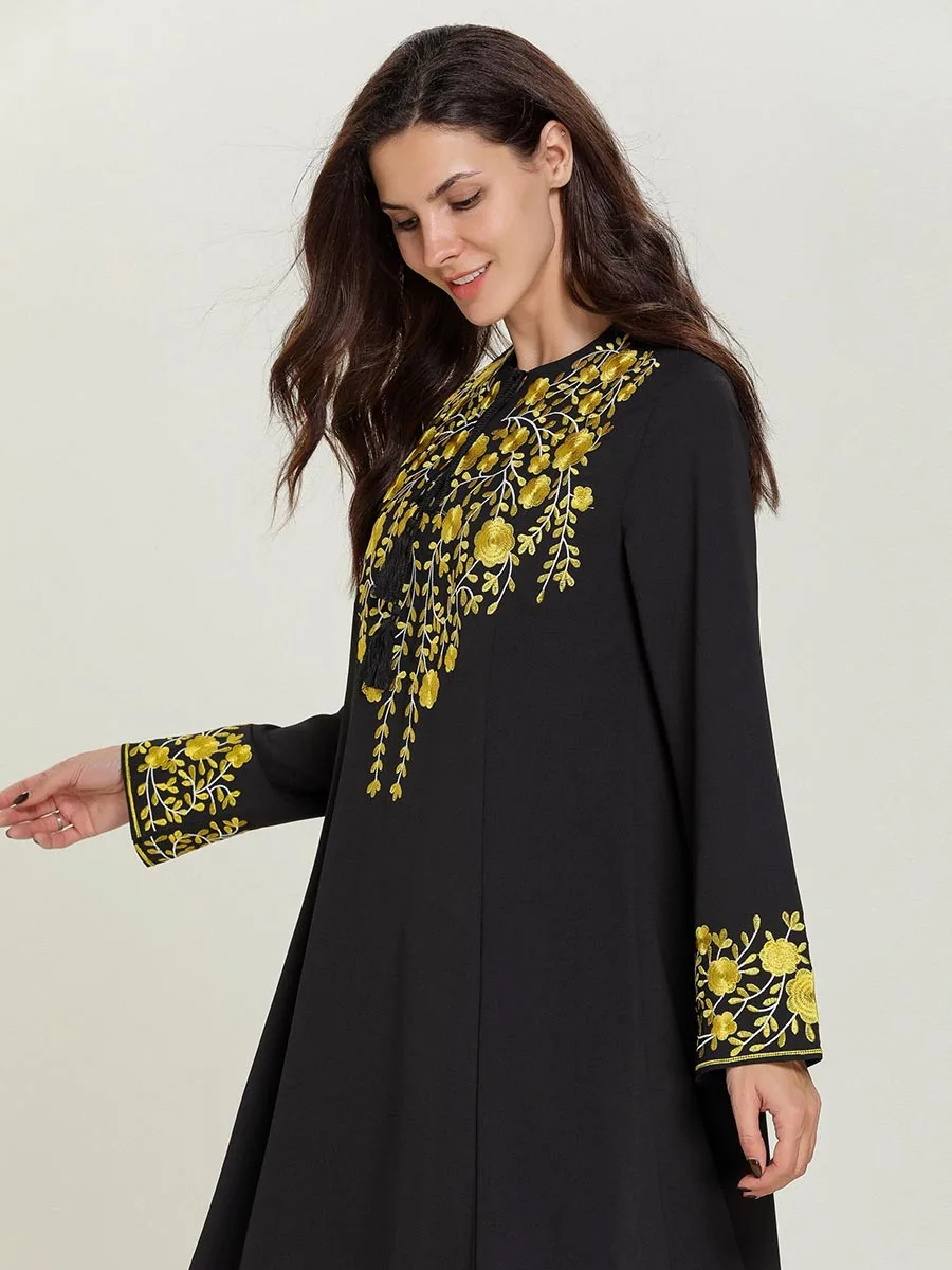 Женское мусульманское платье с длинным рукавом KALENMOS длинное кимоно в