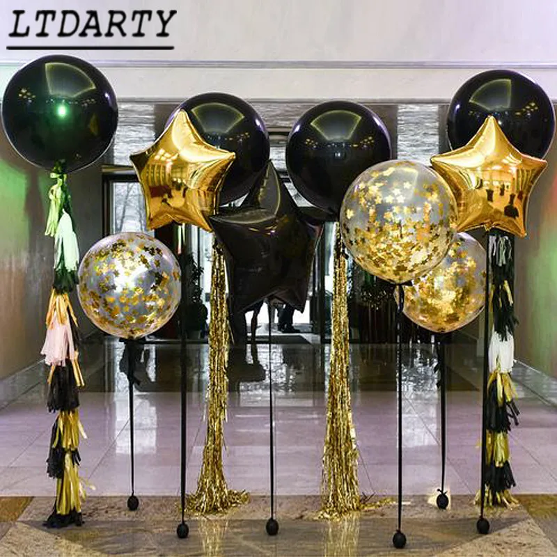 Вечерние украшения черного и золотого цвета Тема воздушный шар &quotКонфетти&quot 4d