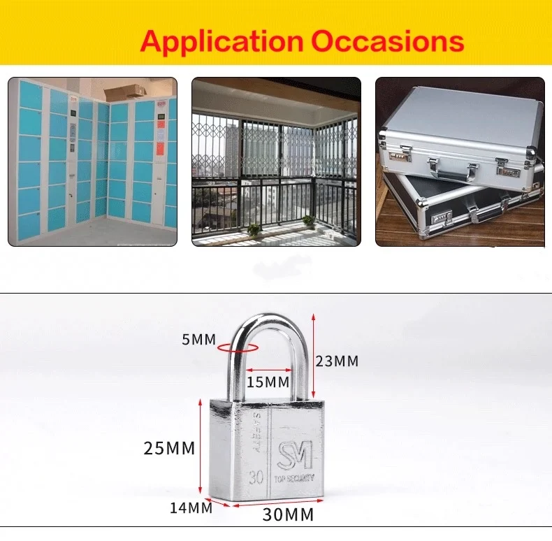 30 мм защитный замок из нержавеющей стали с 4 ключами сверхпрочный серебристый