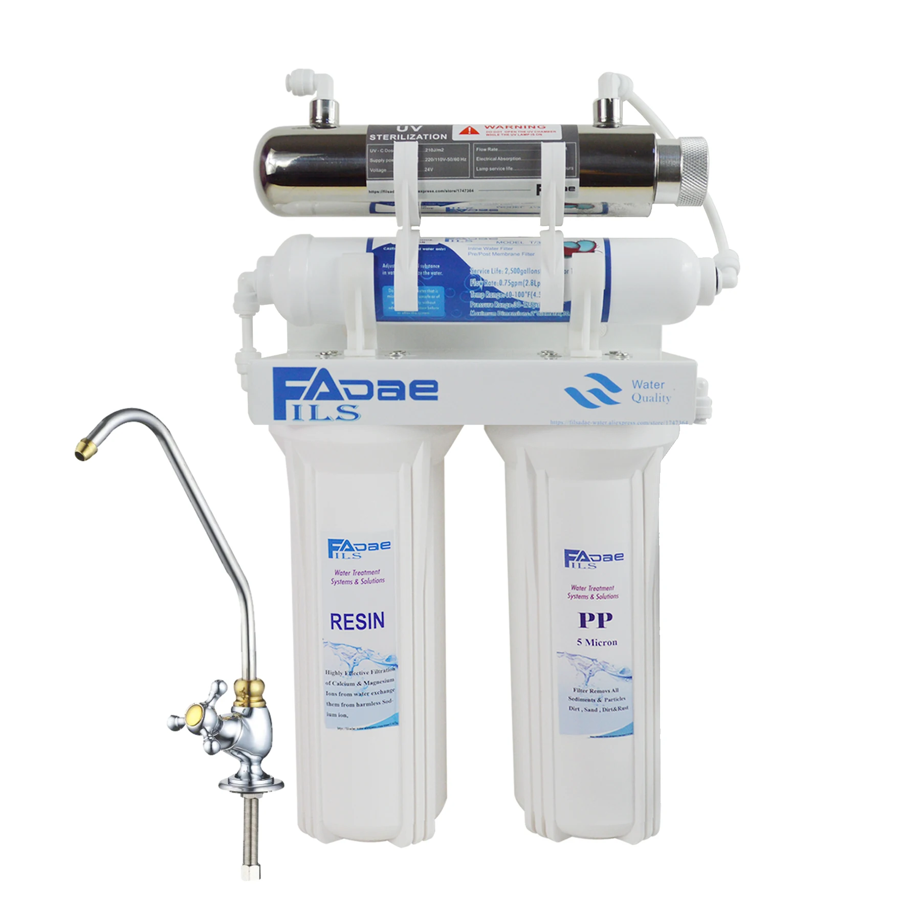 4-ступенчатая Бытовая Ультрафиолетовая система фильтрации питьевой воды с