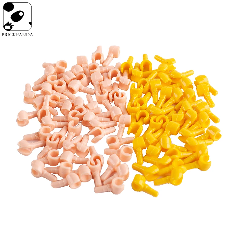 

100PCS Mini City Building Blocks Minifigs Body Accessories Palm Milky White Yellow DIY Hands Bricks Children Christmas Gift Toys