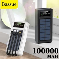 100000mah solar power bank qc 3 0 poverbank fast charging powerbank outdoor waterproof camping light for xiaomi samsung iphone