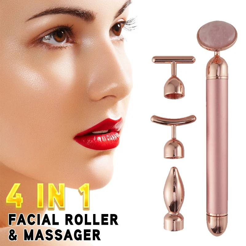 

4in1 Lifting Jade Roller Face Massager Electric Massage Machine Face Slimmer Skin Care Tightening Anti-Wrinkle Face Care Tool