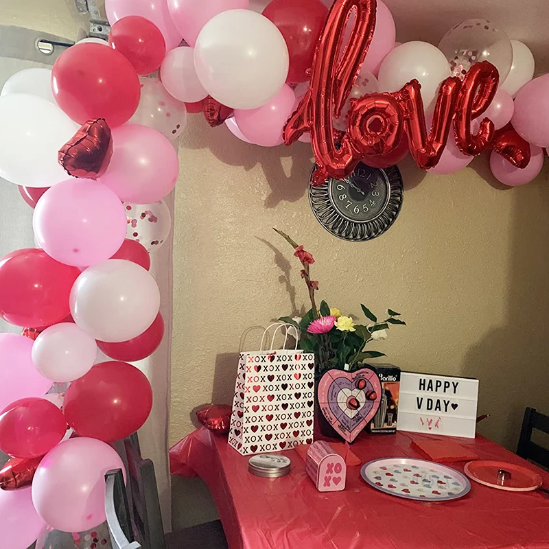 Decoraci&oacute;n Para el d&iacute;a de San Valent&iacute;n, Kit de guirnalda de globos de confeti, decoraci&oacute;n para fiesta de cumplea&ntilde;os, boda, ni&ntilde;a, decoraci&oacute;n para el D&iacute;a de San Valent&iacute;n-3