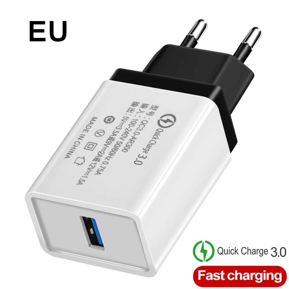 Быстрая зарядка 3,0 USB зарядное устройство EU/US штепсельная Вилка для путешествий 5V 3.5A быстрое зарядное устройство адаптер для iphone Xiaomi huawei планшеты зарядное устройство для телефона - Тип штекера: EU Black