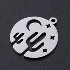 5 шт.лот 100% подвески из нержавеющей стали, подвеска сделай сам в виде круглой Луны, звезды, дерева, ожерелье, серьги, браслет, изготовление ювелирных изделий, 20,5X18 мм