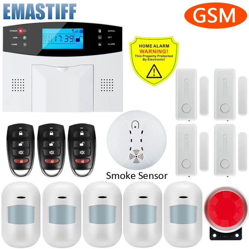 Smart GSM Home Alarm System LCD Keyboard Remote Control APP Control With 433MHz Wireless Detector Sensor