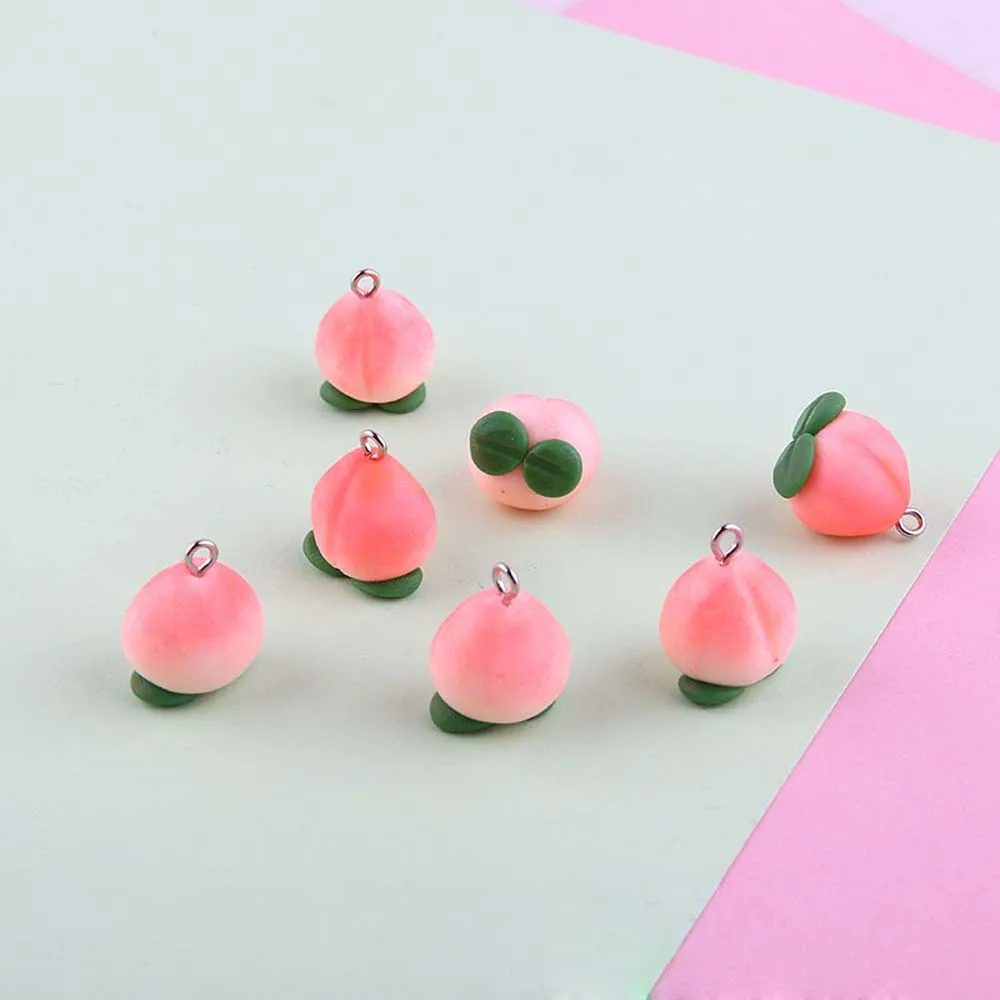 2 шт. мягкие керамические подвески в виде розового персика | Украшения и