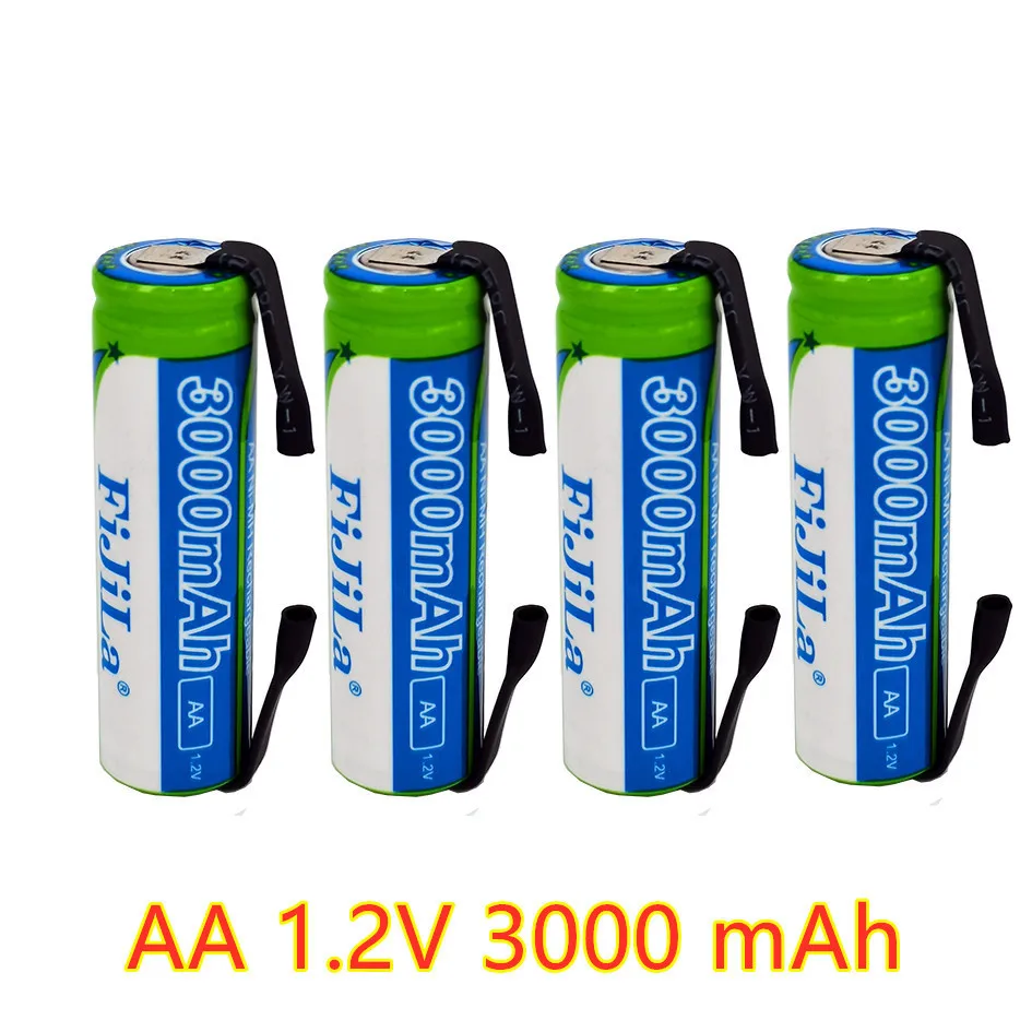 New AA Rechargeable Battery 1.2 V 3000mAh NiMH 14430 with Solder Pins for DIY Electric Razor Toothbrush Toys | Электроника