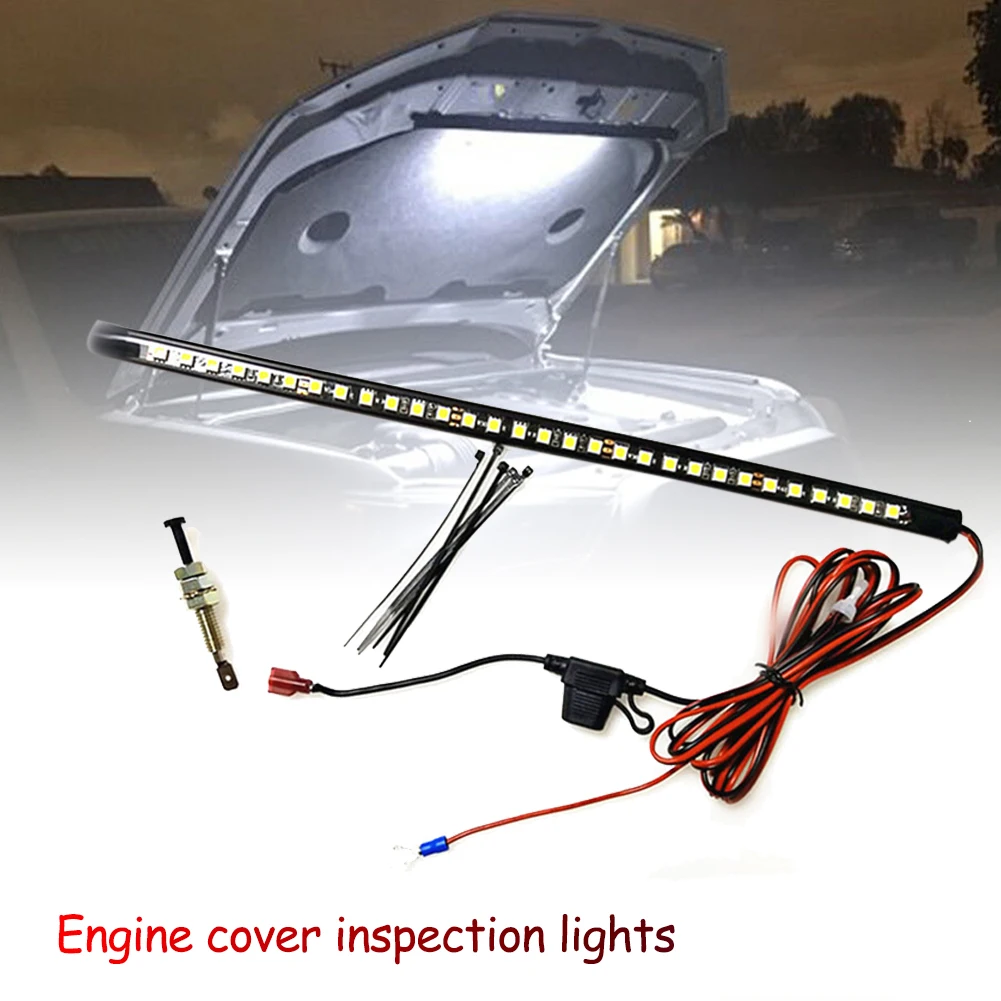 

White Under Hood LED Light Kit With Automatic On/off -Universal Fits Any Vehic Car LED Lights Automatic Switch Ties Strips