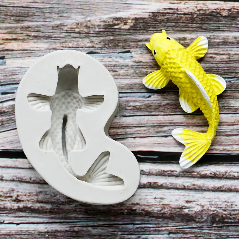 

3D формы в виде рыбки для выпечки силиконовая форма для мыла инструменты для украшения тортов из мастики Еда Класс силиконовая форма для шок...