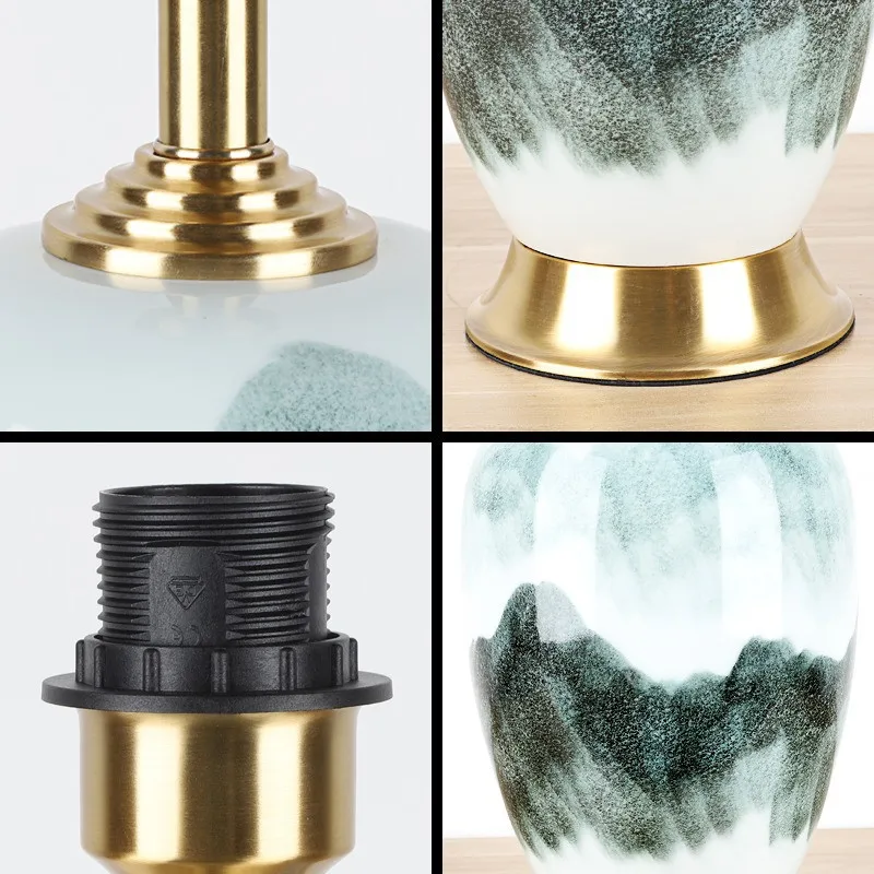 Китайская роспись Керамическая Настольная лампа прикроватная тумбочка