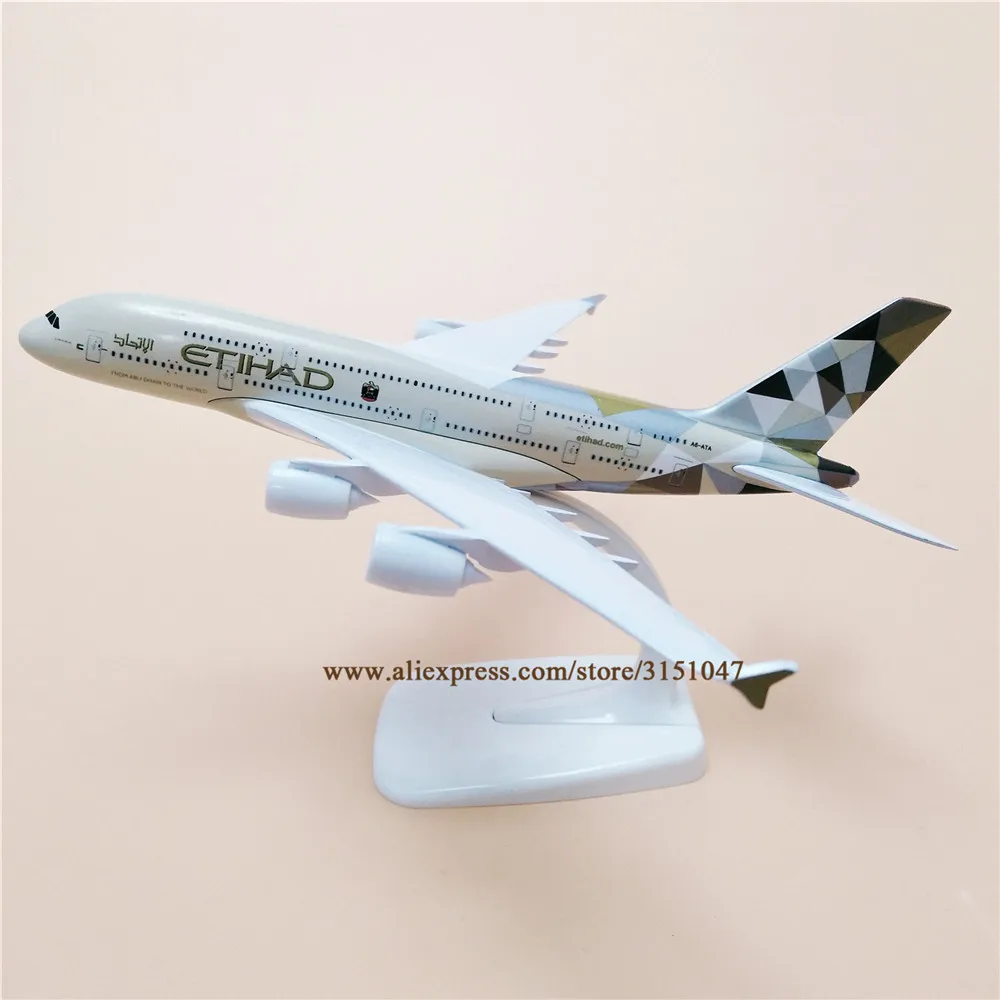 20 см Air Etihad Airbus 380 A380 Airlines модель самолета сплав Металл литье под давлением Airways