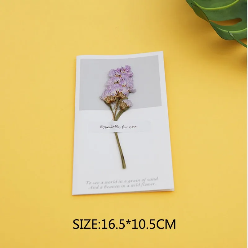 

10pcs DIY dried flowers handmade Gypsophila Invitation card wedding birthday festival party Greeting card