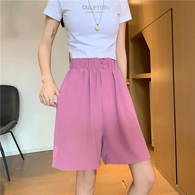 

YTX1554 Summer wide leg pants thin section 2021 new loose high waist small shorts women