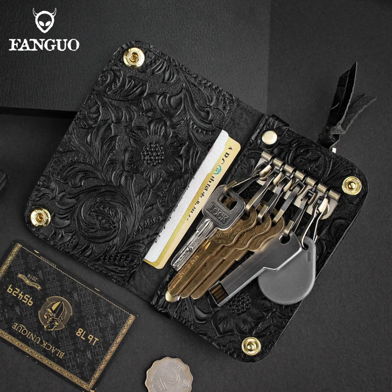 Брелок из натуральной кожи бумажник ключница чехол для ключей оригинальный