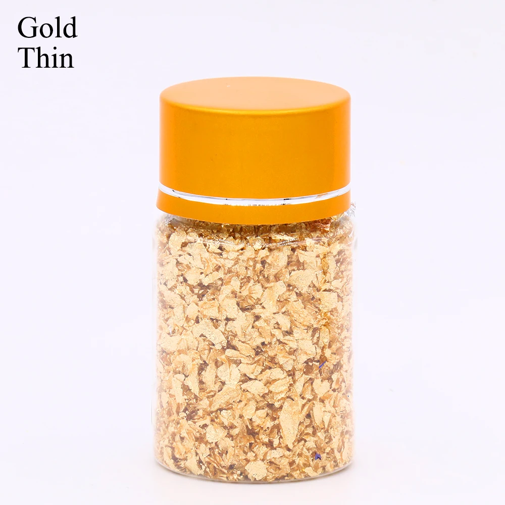 Gold(thin) Имитация золотых листьев хлопья медные хлопья для скользящего искусства украшения Серебряная медная Золотая фольга осколки золотые хлопья ремесло - Цвет: Gold(thin)