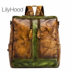 Женский рюкзак из натуральной кожи с эффектом потертости, винтажный повседневный рюкзак из натуральной кожи, дизайнерский ранец из 2021 воловьей кожи для женщин