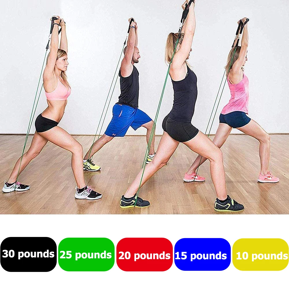 11 шт./компл. латексные резинки Тренировка мышц упражнения Йога тянущие ремни