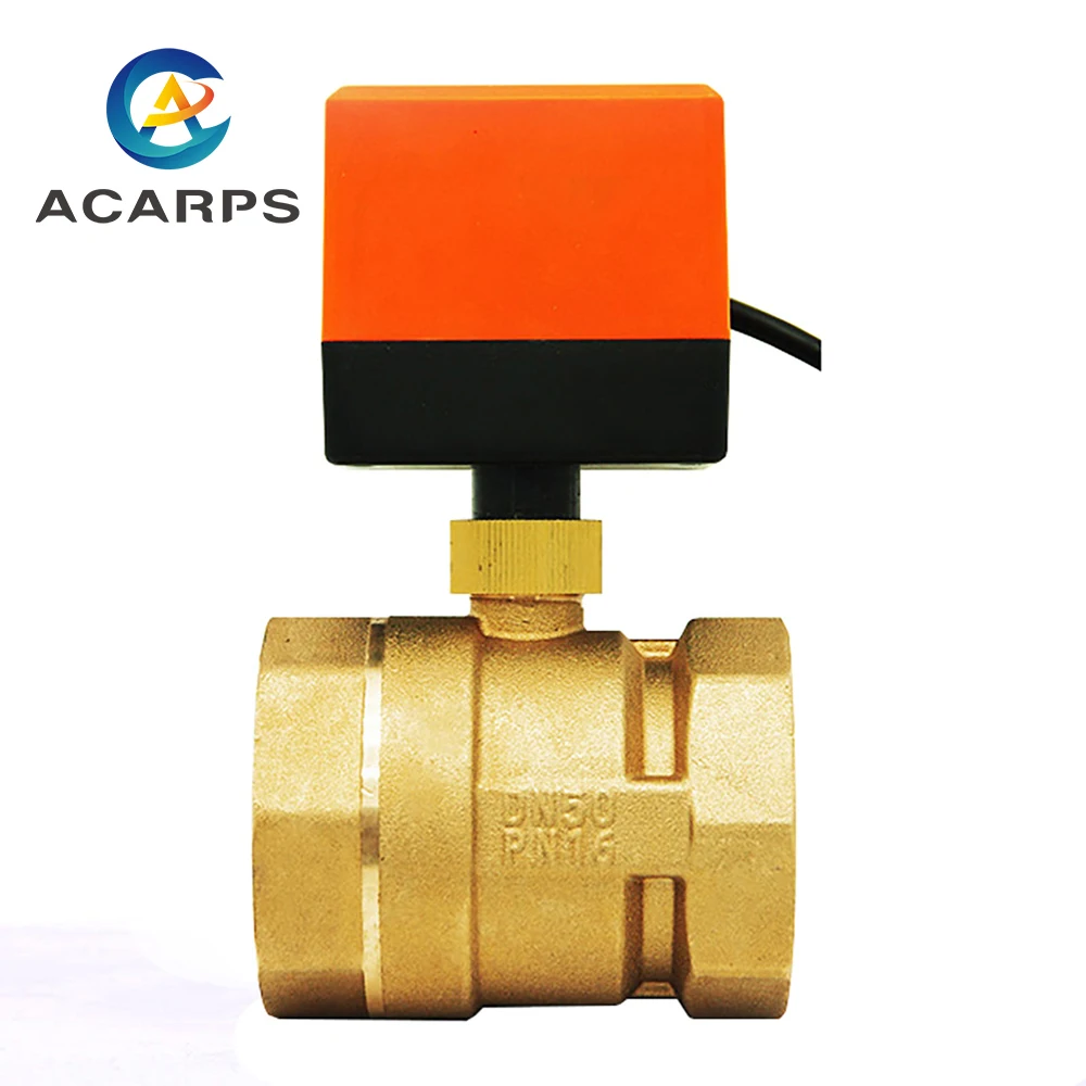 DN50 Electric Motorized Thread Ball Valve Brass AC220V 2 Way 3-Wire 1.6Mpa with Actuator For water, gas, oil