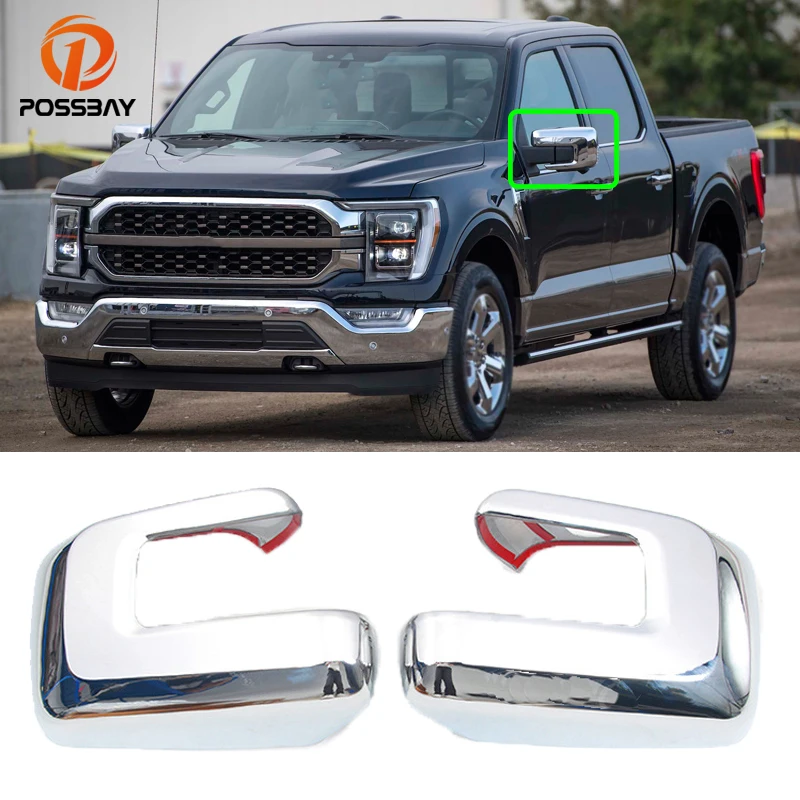 

Автомобильная крышка из углеродного волокна для бокового зеркала заднего вида, хромированные крышки заднего вида для Ford F150 F-150 2021 2022, Внешни...