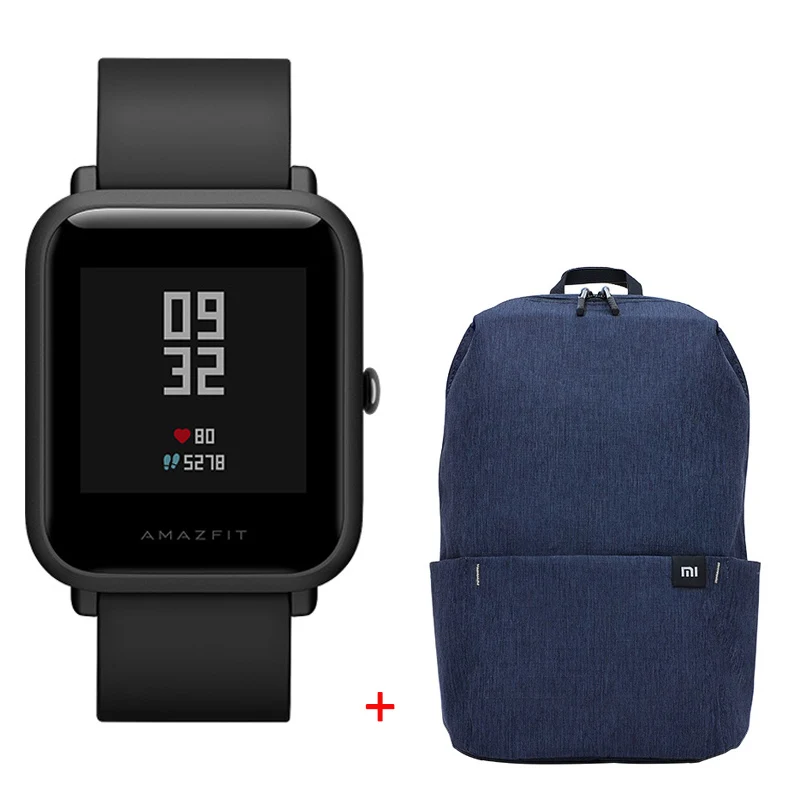 Bip-black-bag Amazfit Bip gps Xiaomi Amazfit Bip Смарт-часы Huami Miband Pace bip Lite Gloness умные часы сердечного ритма для телефона MI8 IOS - Цвет: Bip-black-bag