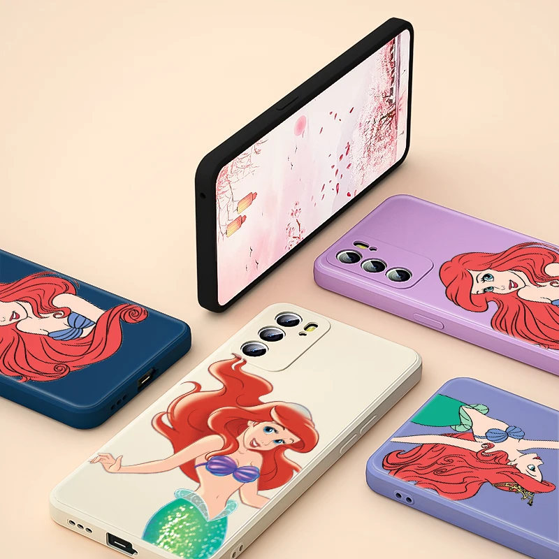 

The Little Mermaid Disney Phone Case For OPPO Reno 6 5 5K 5F 4F 4Z 4 3 2 2F 2Z Z Pro Plus Lite 5G Liquid Silicone Soft Cover