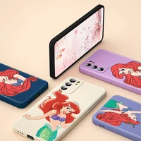 the little mermaid disney phone case for oppo reno 6 5 5k 5f 4f 4z 4 3 2 2f 2z z pro plus lite 5g liquid silicone soft cover