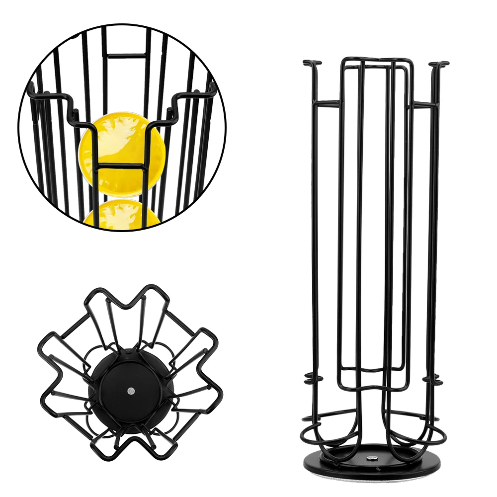 

Подставка для капсул Dolce Gusto, поворотный держатель для капсул, 24 чашки, нержавеющая сталь, башня для капсул, полки для хранения