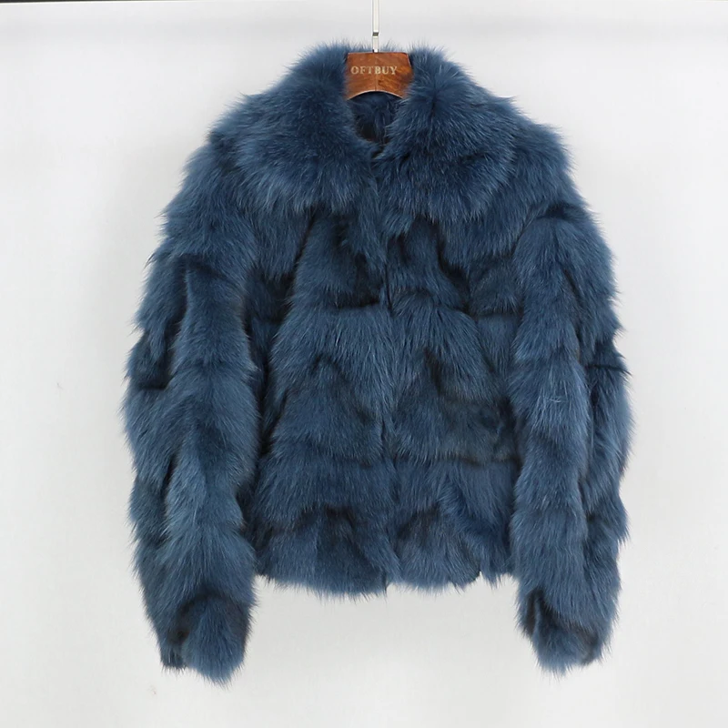 4 OFTBUY Новая модная зимняя куртка Для женщин из натурального Лисьего меховое пальто; парка Теплая дутая куртка короткая верхняя одежда уличная Повседневное класса люкс - Цвет: 4