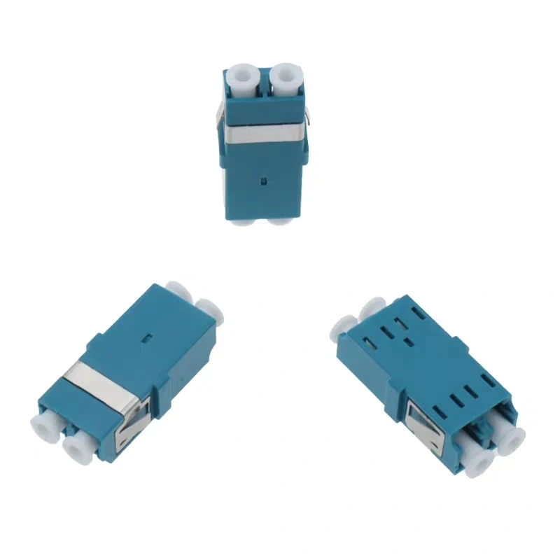 100pcs LC UPC duplex Single mode flangeless fiber optic adapter Blue LC ftth coupler DX without flange  free shipping IL<0.2dB
